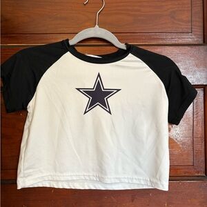 Black and White Star Kids Raglan Tee